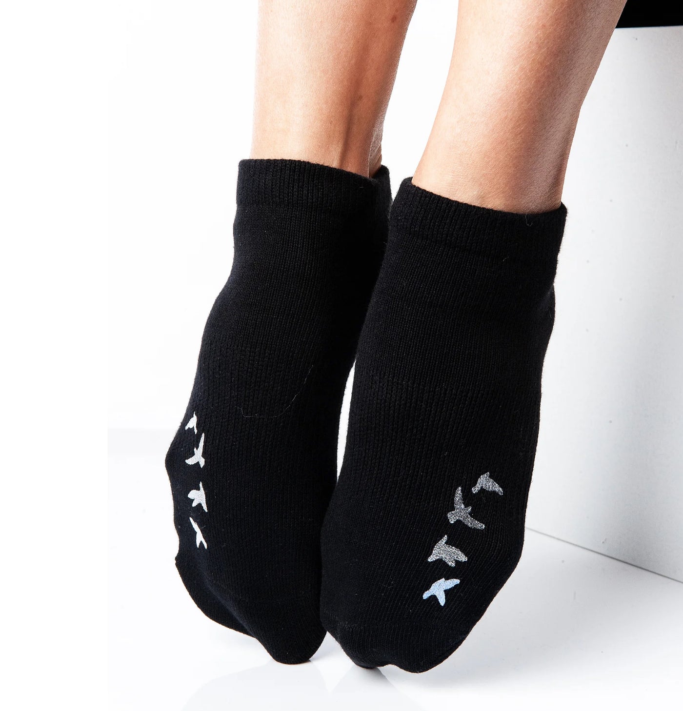 Black Birdie Grip Socks