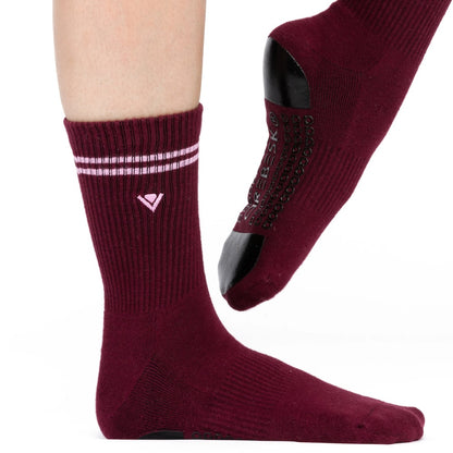 Classic Burgundy Grip Socks